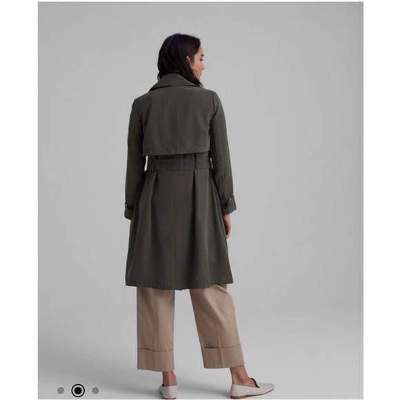 BNWT CLUB MONACO Élima Trench coat in olive! Size XS - Picture 6 of 9